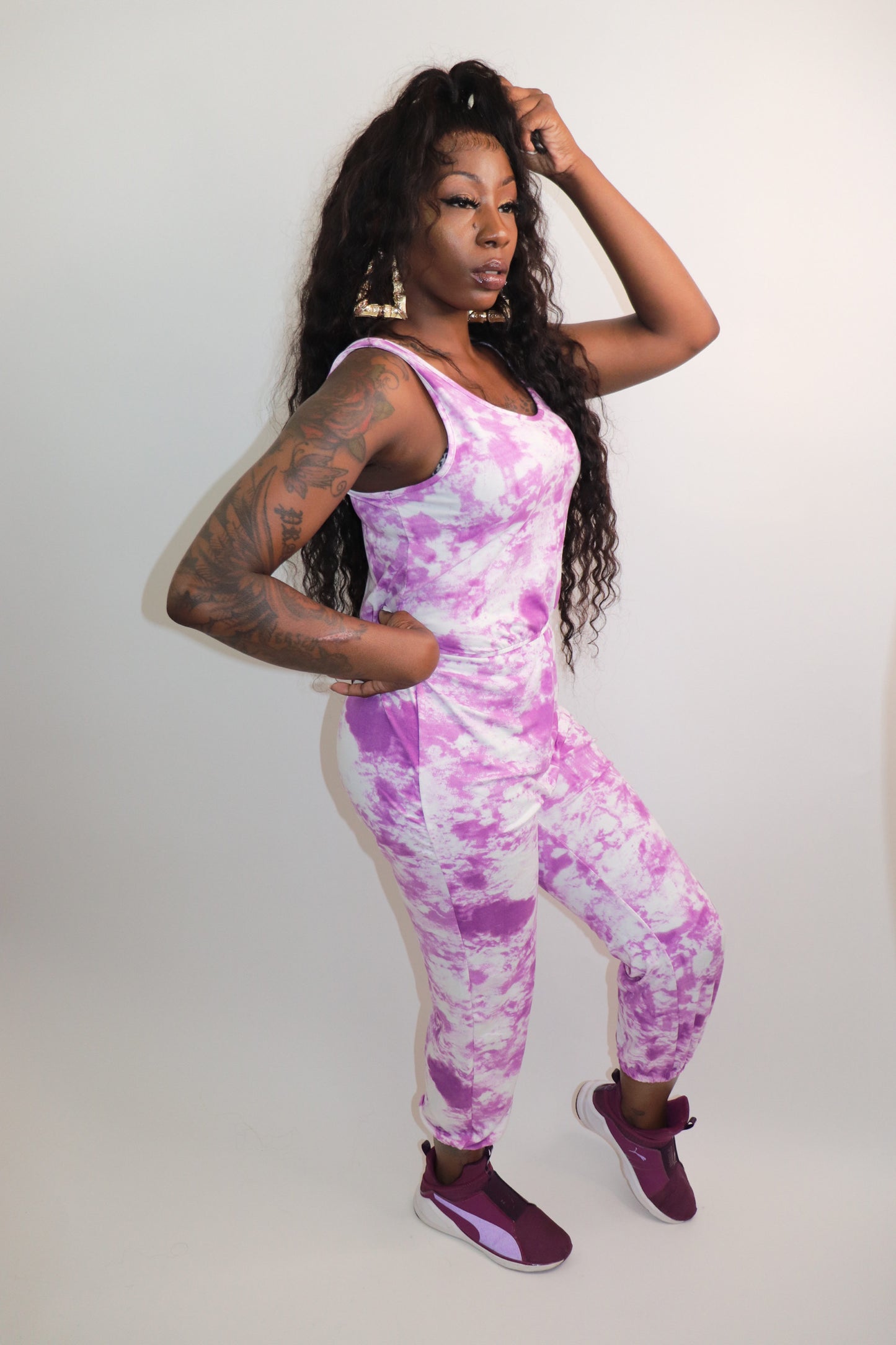 Tie dye Romper (Purple)
