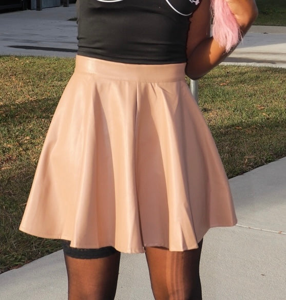 Nude flared skirt