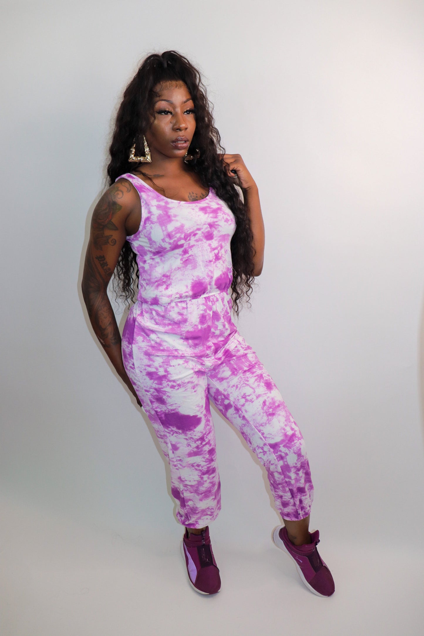 Tie dye Romper (Purple)