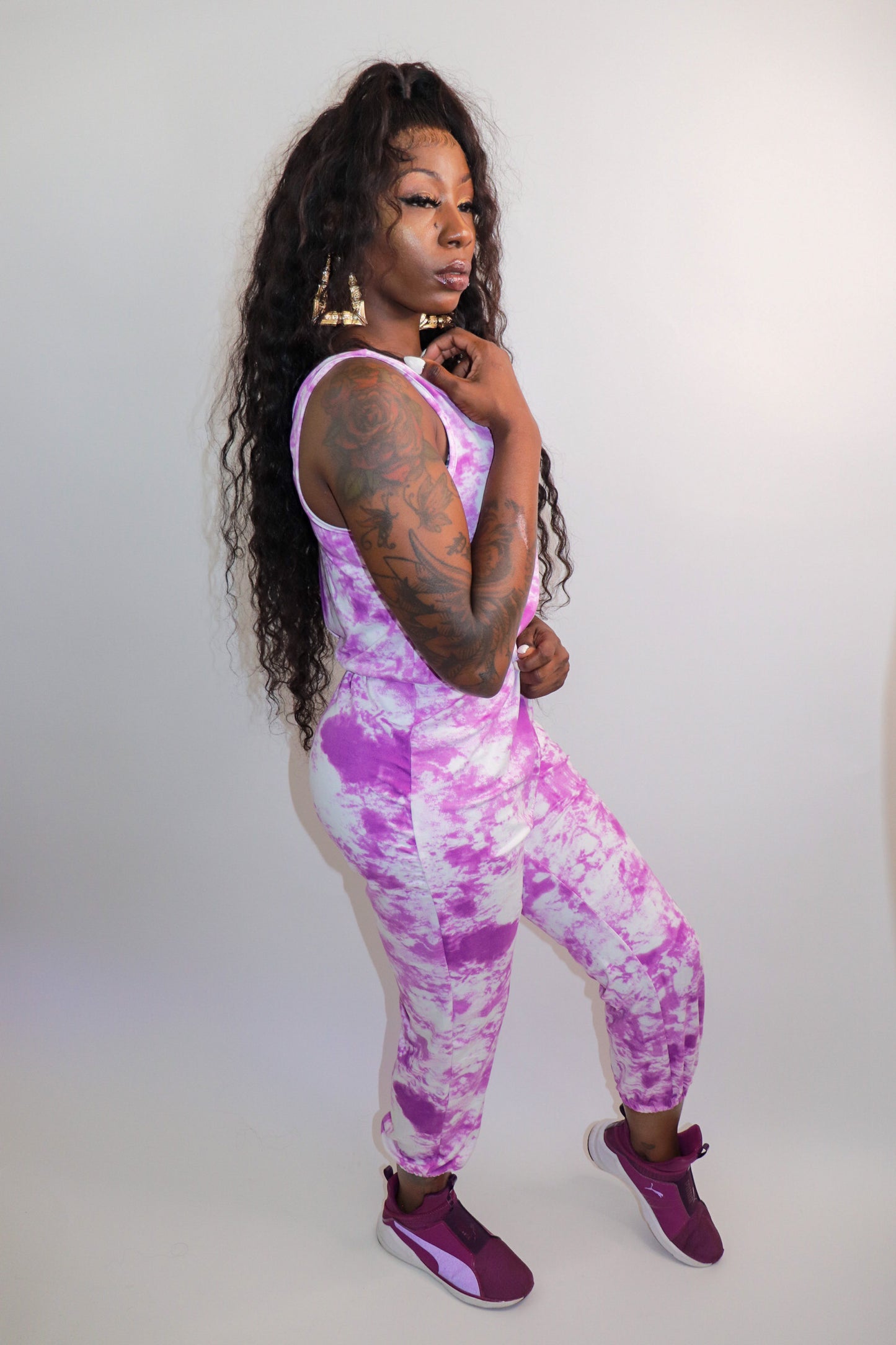 Tie dye Romper (Purple)
