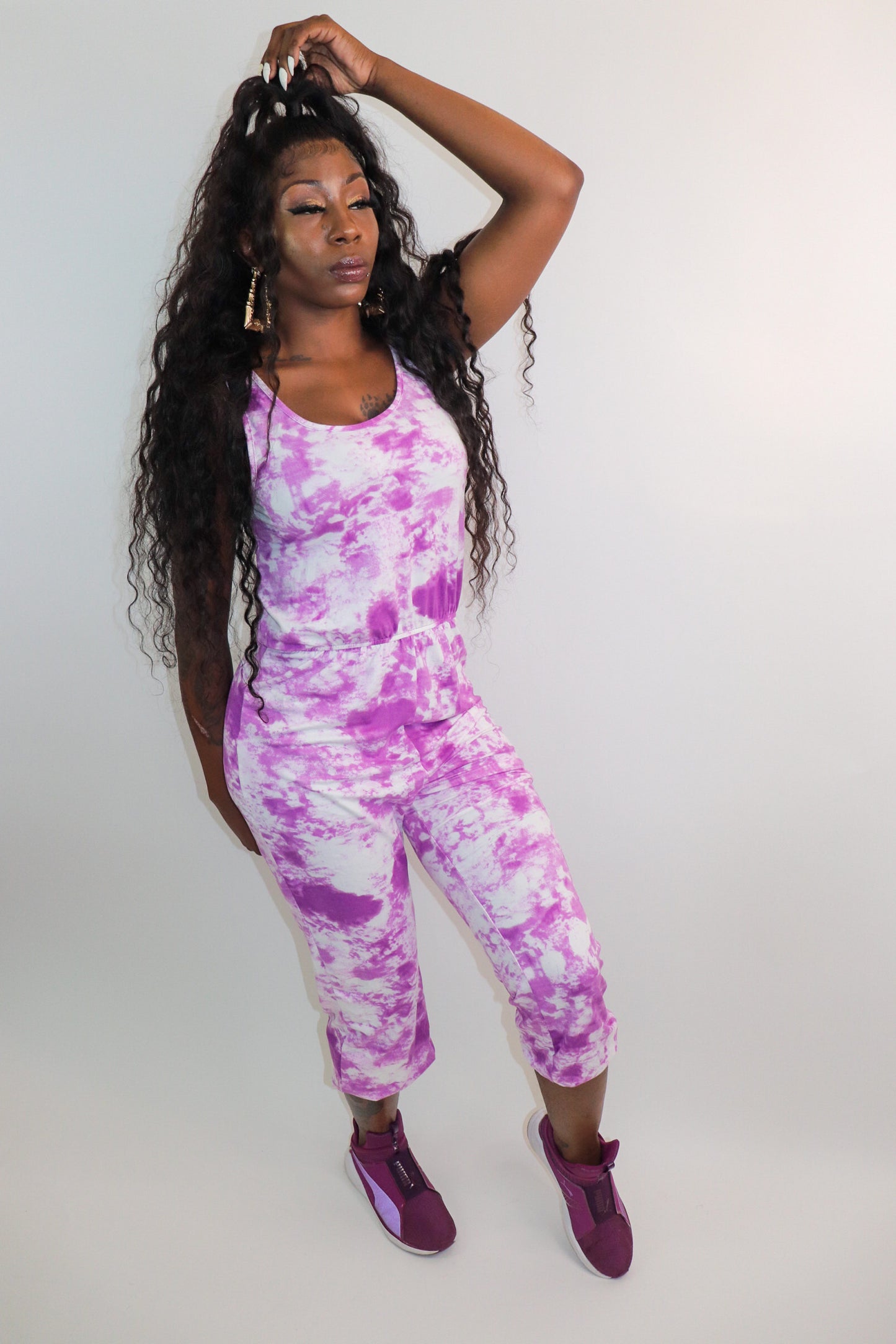 Tie dye Romper (Purple)