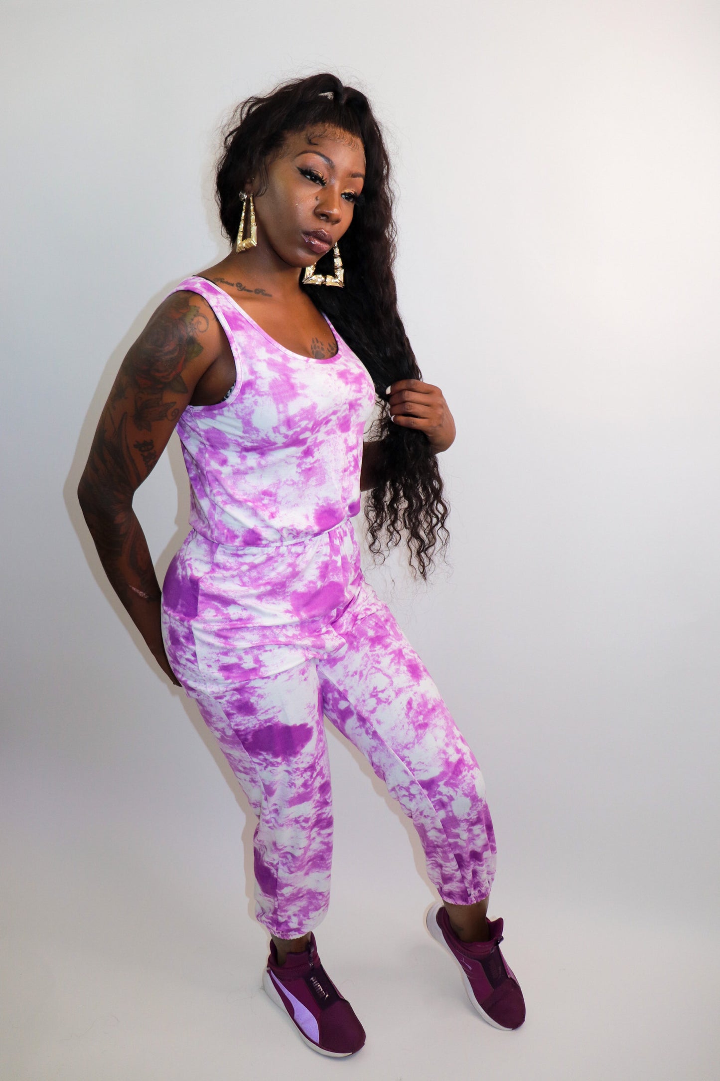 Tie dye Romper (Purple)