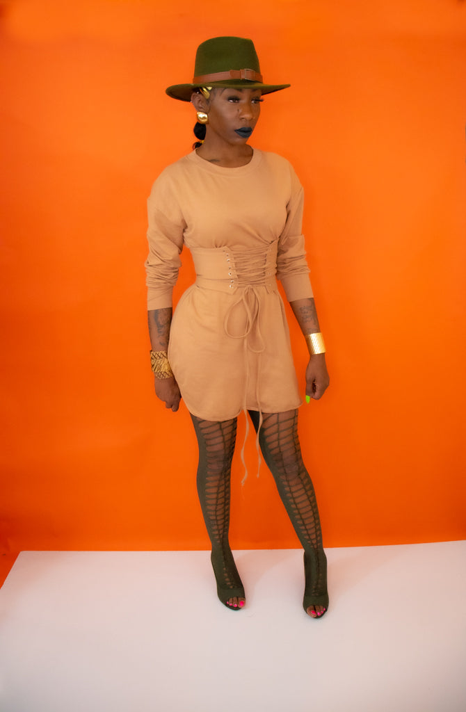 Lace Me Up Shirt Dress