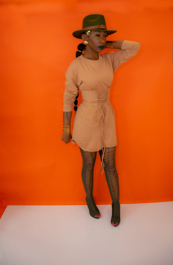 Lace Me Up Shirt Dress