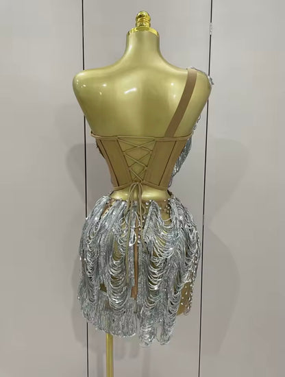 Silver bling dress